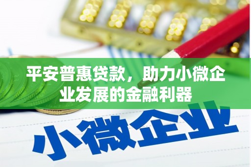 凉山平安普惠贷款，助力小微企业发展的金融利器