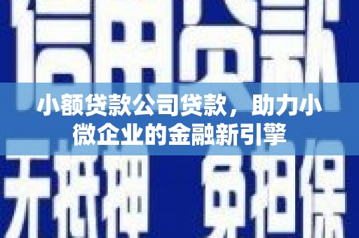 凉山小额贷款公司贷款，助力小微企业的金融新引擎