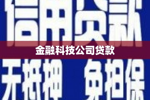 凉山金融科技公司贷款