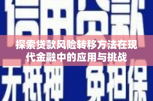 凉山探索贷款风险转移方法在现代金融中的应用与挑战