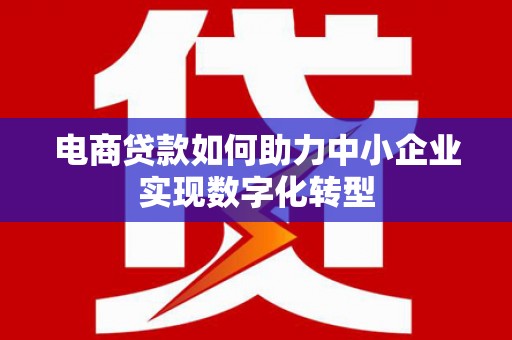 凉山电商贷款如何助力中小企业实现数字化转型