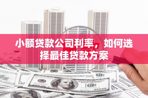 凉山小额贷款公司利率，如何选择最佳贷款方案