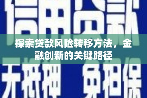 凉山探索贷款风险转移方法，金融创新的关键路径