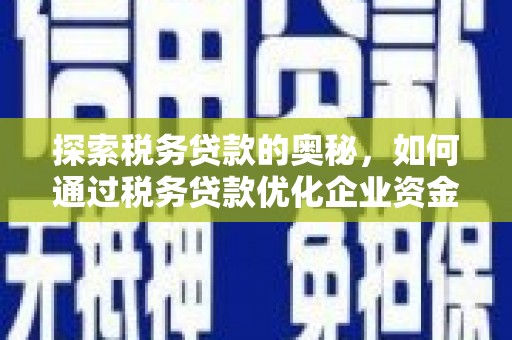 凉山探索税务贷款的奥秘，如何通过税务贷款优化企业资金流