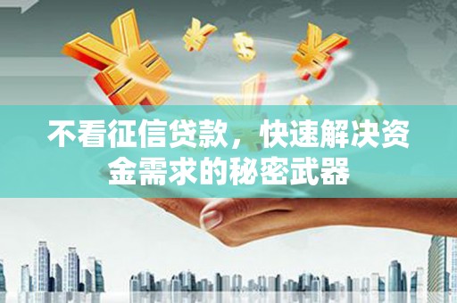 凉山不看征信贷款，快速解决资金需求的秘密武器
