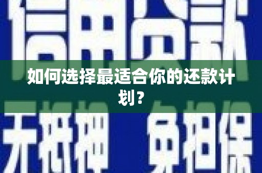 凉山如何选择最适合你的还款计划？