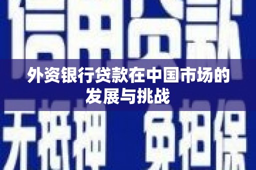 凉山外资银行贷款在中国市场的发展与挑战