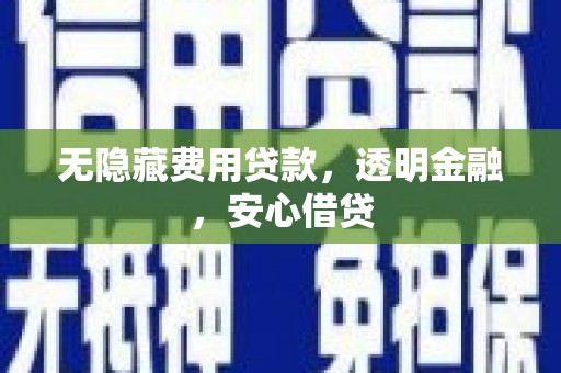 凉山无隐藏费用贷款，透明金融，安心借贷