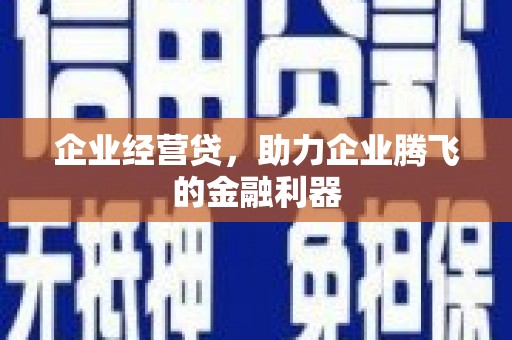 凉山企业经营贷，助力企业腾飞的金融利器