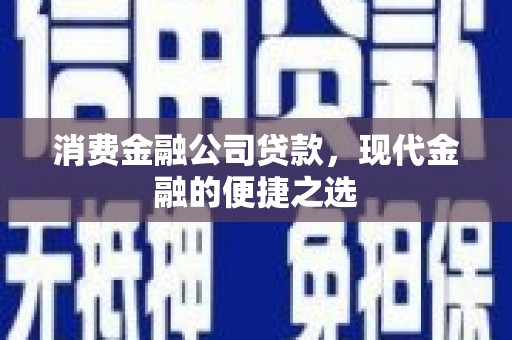 凉山消费金融公司贷款，现代金融的便捷之选