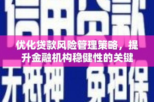 凉山优化贷款风险管理策略，提升金融机构稳健性的关键