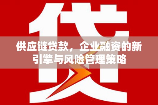 凉山供应链贷款，企业融资的新引擎与风险管理策略