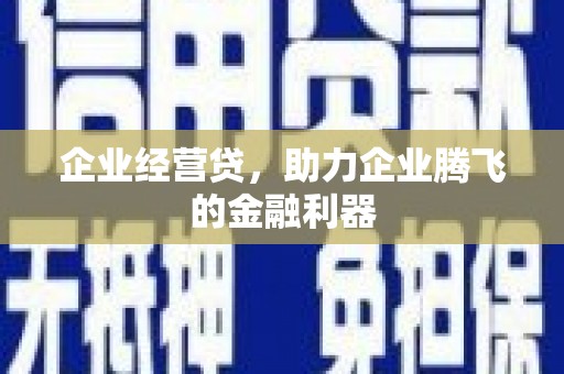 凉山企业经营贷，助力企业腾飞的金融利器