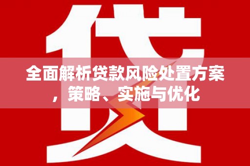 凉山全面解析贷款风险处置方案，策略、实施与优化