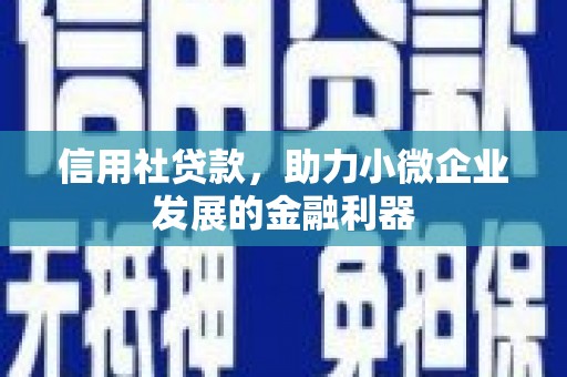 凉山信用社贷款，助力小微企业发展的金融利器