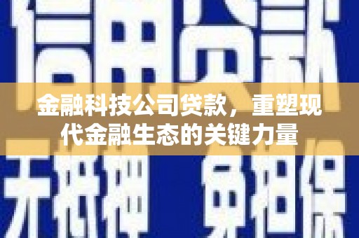 凉山金融科技公司贷款，重塑现代金融生态的关键力量
